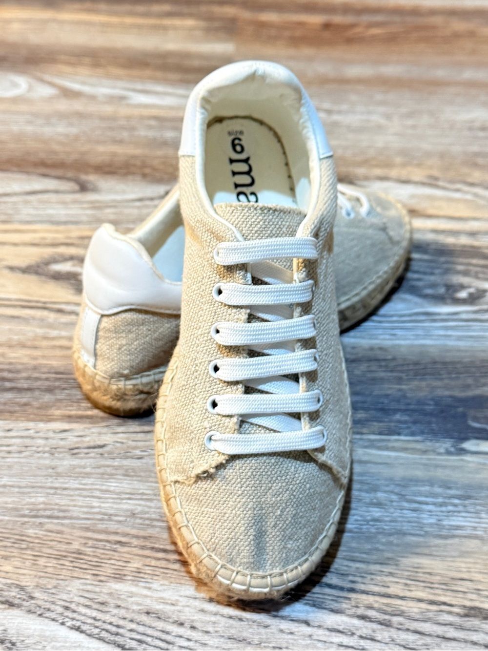 Macarena Canvas Lace Up Khaki Sneakers Espadrille Women’s Size 6
